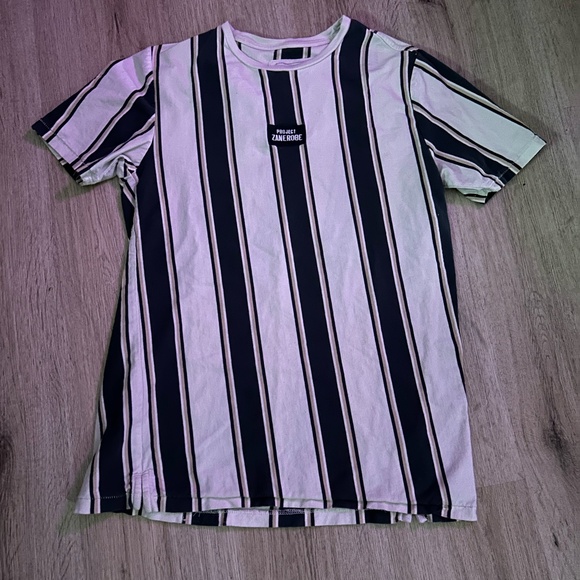 Vintage Project Zanerobe Striped Green, Yellow & White T Shirt (Small) - Picture 1 of 2